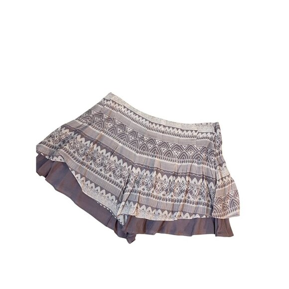 Free People Boho Ruffle Hem Geometric Print Shorts Womens Size 4 - Picture 2 of 4